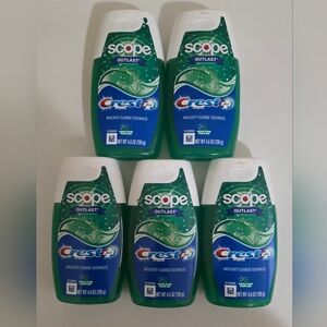 Crest Scope Outlast Liquid Gel Toothpaste Bundle (5 items) All Brand New